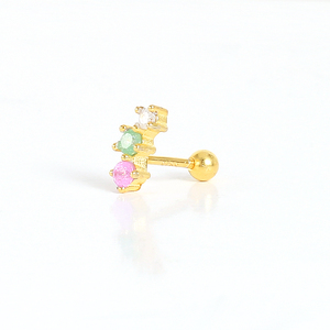 Boucles d'oreilles ROXI Fashion S925 en argent avec diamants colorés, plaqué or 18 carats pour femmes - Product Image 1