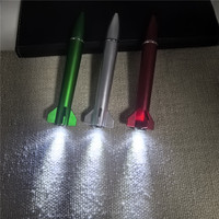 Stylo innovant en forme de fusée avec lumière LED, logo personnalisé imprimé, cadeau promotionnel de marque aéronautique, stylo à bille