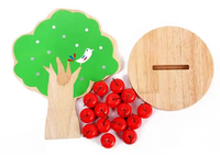 Juego de Construcción Magnético de Madera DIY: Árbol de Manzanas para Recoger, Bloques de Construcción Artesanales, Juguete Educativo de 100 Piezas para Niños y Niñas