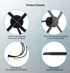 HDFocus 896LED 77cm 3D proiettore olografico per interni ed esterni attrezzature pubblicitarie olografiche Led 3d Fan - Product Image 3