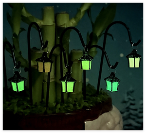 Estatua de resina de jardín 3D, linterna colgante luminosa brillante, lámpara de <span class=keywords><strong>Farola</strong></span>, luz nocturna, figurita, casa de muñecas en miniatura, adornos de césped - Product Image 6