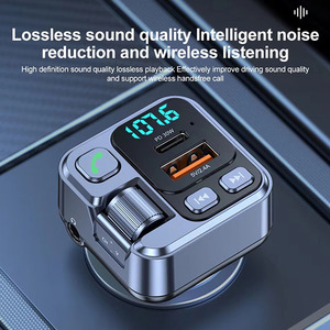 Xe <span class=keywords><strong>FM</strong></span> <span class=keywords><strong>Transmitter</strong></span> xe Bluetooth MP3 Máy nghe nhạc pd30w điện thoại di động sạc nhanh QC3.0 hiển thị kỹ thuật số xe sạc điện thoại - Product Image 3
