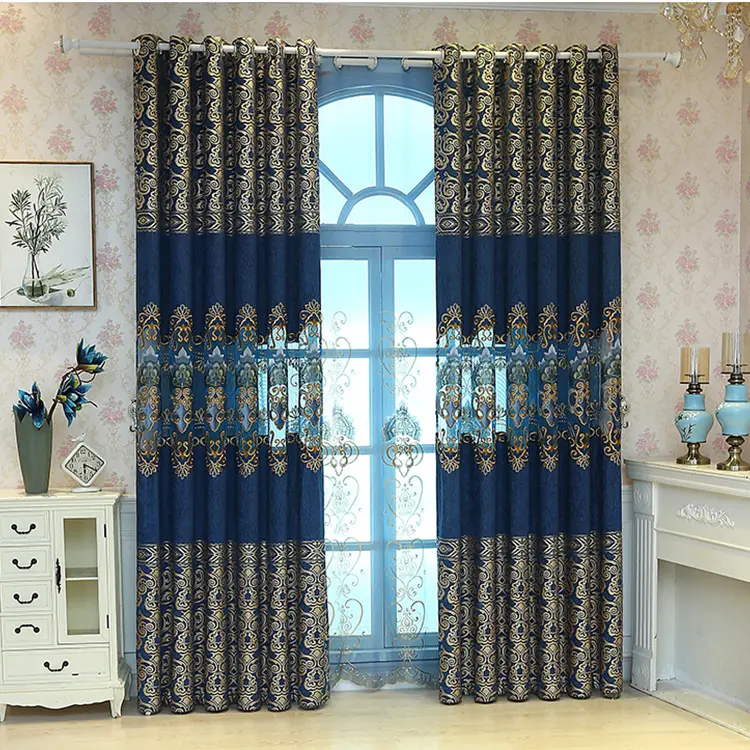 Роскошные шторы в европейском стиле для окон гостиной, прозрачные вышитые затемняющие шторы для спальни