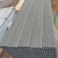 Revêtement de terrasse en bois-plastique creux imperméable moderne, antidérapant, en relief 3D, composite WPC avec surface à grain de bois