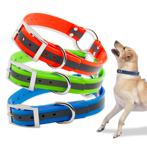 <span class=keywords><strong>Collar</strong></span> de perro reflectante Day-Glo con patrón sólido de nailon recubierto de TPU impermeable y decoración de remaches logotipo personalizado y varios colores - Product Image 2