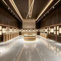 Vitrine de luxe pour bijoux, présentoir haut de gamme en verre avec éclairage LED, comptoir d'exposition pour magasin de bijoux