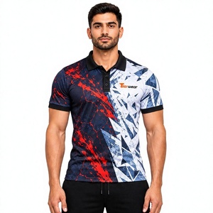 Vêtements de sport pour hommes, personnalisés, en spandex/coton, avec fermeture éclair, respirants, à séchage rapide, pour le golf, vêtements d'équipe, OEM, étiquette privée - Product Image 1