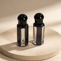 Bouteille en verre octogonale vide personnalisée avec logo pour huiles essentielles, parfums, Oud Attar, contenants d'huile parfumée – 3ml, 6ml, 12ml – Vente en gros