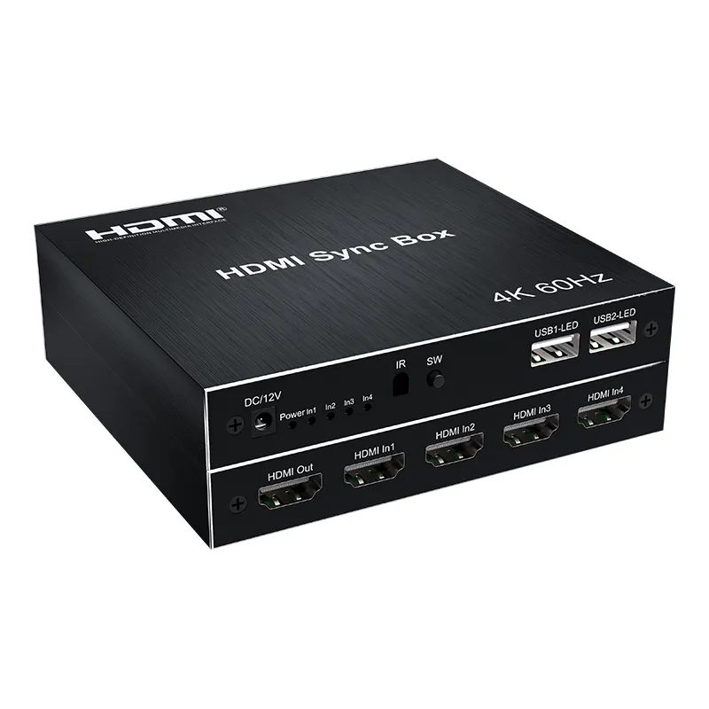 Caja de sincronización HDMI 4K "60Hz, lámpara de tira LED 4x1, luz LED, conmutador Hdmi, caja de sincronización