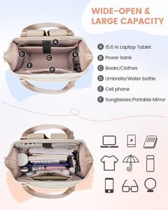 Sac à dos de voyage antivol personnalisé pour femmes, 15,6 pouces, poche RFID, résistant à l'eau, sac à dos pour ordinateur portable - Product Image 4
