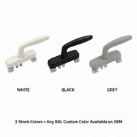 Manilla Espagnolette para Ventana de Aluminio, Apertura Exterior, para Áreas Públicas, Cuello Grueso, Palanca Ergonómica, Horquilla de Aleación de Zinc, 20-60mm, OEM
