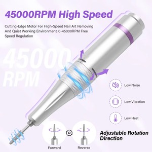 45000RPM Rechargeable <b>Nail</b> Drill Machine for <b>Nails</b> Electric File Professional HD Display Metal Manicure Pen <b>Nail</b> Lathe Sander - Product Image 4