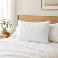 Oreiller en mousse à mémoire de forme matelassé géométrique blanc, taille standard/queen, réglable en hauteur, pour la maison et l'hôtel