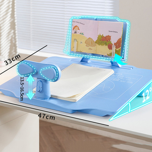 Soporte de Lectura Ergonómico y Ajustable para Escritorio, Organizador de <span class=keywords><strong>Libros</strong></span> de Plástico Rosa para Estudiantes - Product Image 3