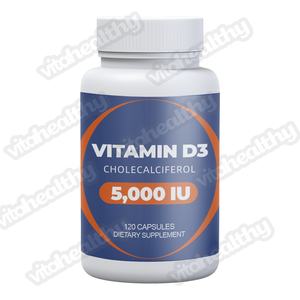 Vitahealthy Oem/Odm Premium Vitamine D3-supplement 5000 Iu D3 Cholecalciferol Gemakkelijk Door Te Slikken Vitamine D3-<span class=keywords><strong>capsules</strong></span> - Product Image 1