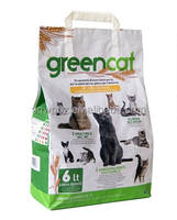 Sacs en papier kraft personnalisés à double couche avec soufflets latéraux pour la litière pour chat et les aliments pour animaux de compagnie