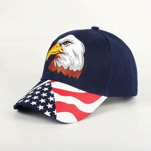 Casquette de baseball brodée d'un aigle et d'un drapeau américain, style créateur, vente en gros pour fabricants, OEM, États-Unis - Product Image 6