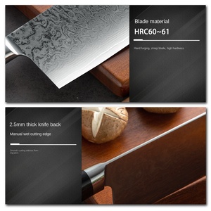 Super Sharp Importé Damas Acier Kiritsuke Couteau Nouveau VG10 Marteau Motif Ménage Chef Cuisine Japonaise <span class=keywords><strong>Chinois</strong></span> Métal - Product Image 5