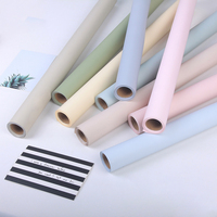 Kertas Pembungkus Bunga Korea Motif Bunga Warna Solid Matte Tahan Air - Promo