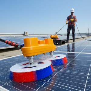 Panneau solaire pour <span class=keywords><strong>brosse</strong></span> de <span class=keywords><strong>nettoyage</strong></span> à double tête avec tige télescopique en fibre de carbone (poignée de 7,5 m/9 m) <span class=keywords><strong>rotative</strong></span> électrique 200 tr/min - Product Image 4