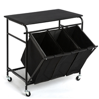 Chariot à linge pliable avec roulettes, structure métallique, séchoir à linge, chariot utilitaire pour l'entretien des vêtements à domicile