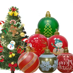 圣诞装饰球悬挂装饰品圣诞球带发光二极管灯充气圣诞饰品礼品