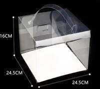 Boîte à gâteau transparente en PET de qualité alimentaire, écologique, en matériaux recyclés, avec poignées carrées en plastique, pour pain, aliments pour animaux, personnalisable OEM