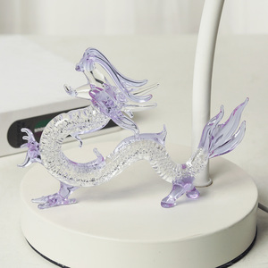 Estatua de Dragón de Cristal, Figuras de Dragón de Vidrio Soplado a Mano, Decoración para el Hogar, Decoración de Feng Shui de la Suerte - Product Image 5