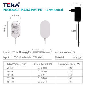 Cho Teka 26W EU cắm tường-mount DC Power <span class=keywords><strong>adapter</strong></span> 12V2A/24v1a PC vật liệu chống cháy cho các thiết bị điện TV thiết bị gia dụng - Product Image 5