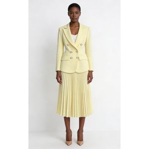 Женский двубортный пиджак и плиссированная юбка, комплект из 2 предметов, Sehe Fashion - Product Image 1