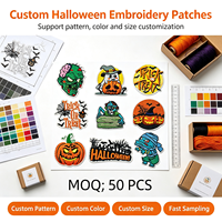 Patchs brodés auto-adhésifs Halloween (Chapeau de Sorcier, Citrouille, Zombie) et Badges brodés par machine pour Vêtements, Personnalisés, Vente en Gros