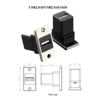 Zinc alloy persegi panjang sekrup panel chassis mount usb3.0 usb2.0 rj45 cat6 cat6a usb Tipe c hdmi modul adaptor