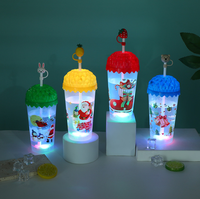 Gobelet lumineux en plastique en forme de crème glacée avec logo personnalisé, bouteille à eau avec lumière LED clignotante