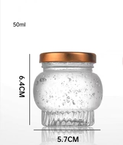 Mini pot en verre avec couvercle en métal pour pudding, yaourt, <span class=keywords><strong>caviar</strong></span>, <span class=keywords><strong>vanille</strong></span>, gelée, confiture, épices au miel, vaisselle, 50ml, 75ml, 100ml, 180ml, 360ml - Product Image 1