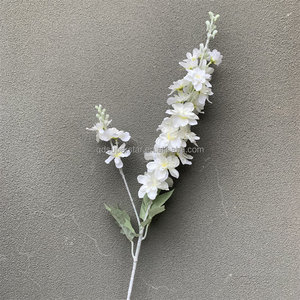 Hoa giả chất lượng cao A-199, thân dài, 2 nhánh, màu trắng, hoa Delphinium lớn dùng trang trí nhà cửa, đám cưới - Product Image 2
