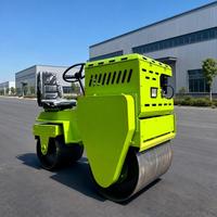Compacteur routier à double tambour entièrement hydraulique ME080 de 600 kg avec moteur 9 CV, autoporté, pour petits projets de pavage