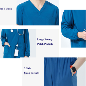 Set di Scrub elasticizzato uniformi da cura Scrub <span class=keywords><strong>medico</strong></span> asciugatura rapida medici infermieri per donne e uomini abiti sanitari clinici tuniche - Product Image 4
