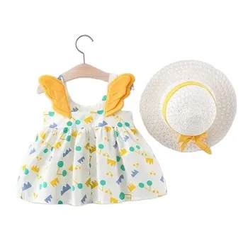 Nouveau bébé personnalisé robe infantile mignon robe à bretelles jeunes enfants style pastoral avec nœud chapeau jupe moelleuse belle fée jupe
