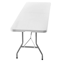 Table pliante rectangulaire commerciale portable de 8 pieds en HDPE blanc de qualité supérieure pour événements