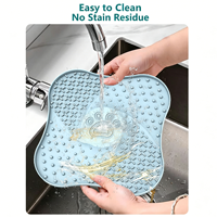 Tapis d'alimentation lente pour chien en silicone à quatre textures avec grille de points en relief pour l'enrichissement alimentaire