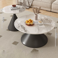 Table basse moderne minimaliste de luxe léger en ardoise pour petits appartements, table d'appoint de forme irrégulière pour salon