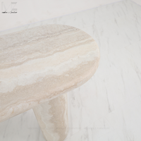 Table console moderne de luxe en travertin, design peint, décoration simple de haute qualité Wabi Sabi pour le salon