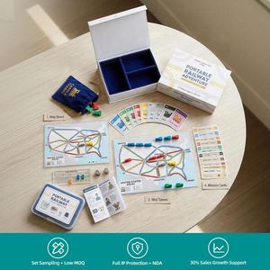 Jeu de société portable, écologique et recyclable sur le thème des aventures ferroviaires, avec carte et mini jetons, idéal pour les voyages en famille et les jeux en extérieur - Product Image 1