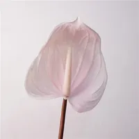 Susunan Bunga Latar Belakang Pernikahan Anthurium Calla Lily Sentuhan Asli Lateks PVC Buatan 75cm Dekorasi Acara Pesta Rumah