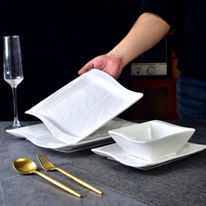 Eco-Friendly Elegant American Style White Ceramic Dinner <strong>Plate</strong> <strong>Creative</strong> Irregular Western Food Salad Steak Soup <strong>Plate</strong> for Party - Product Image 4