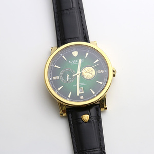 Montre automatique Miyota Custom Design OEM, superluminescente, avec calendrier, mécanique, pour homme, faible MOQ, bracelet en cuir, saphir. - Product Image 4