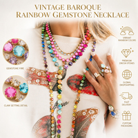 Collier ras du cou arc-en-ciel esthétique et tendance, plaqué or, zircon, collier superposable, bijoux fantaisie colorés en pierres précieuses, vente en gros
