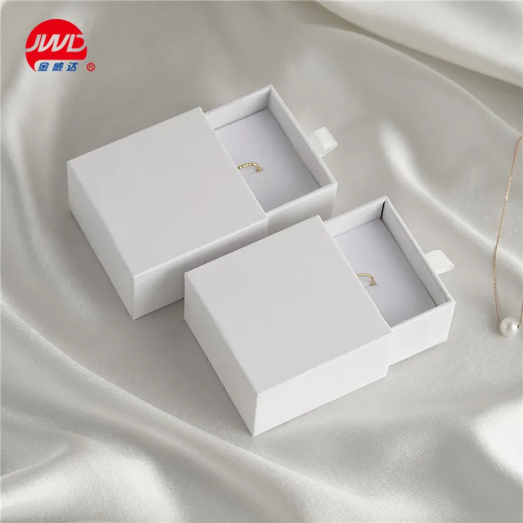 도매 맞춤 로고 인쇄 디스플레이 소형 고급 골판지 결혼 반지 슬라이딩 서랍 선물 상자 종이 보석 포장 상자
