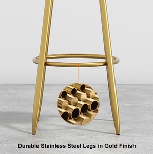 Muebles de Bar modernos nórdicos, taburete alto de desayuno de terciopelo <span class=keywords><strong>con</strong></span> reposapiés <span class=keywords><strong>para</strong></span> cocina, Bar, Pub, mostrador, cafetería, sillas de cocina baratas - Product Image 3