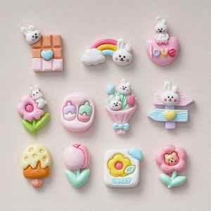 Blumenharz-Aufreißer <span class=keywords><strong>Hase</strong></span> Zeichen Platte Wolke Schokolade-Eiscreme Karikatur niedliche Diy-Dekoration - Product Image 6